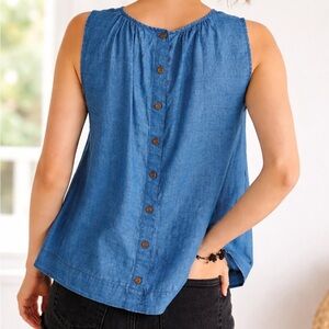 MADEWELL Riverbank Button Back Sleeveless Blouse